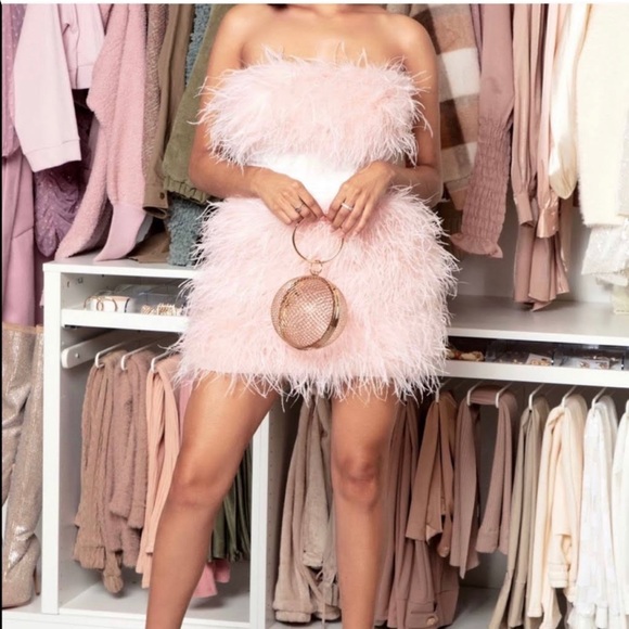 Fashion Nova Dresses & Skirts - Pink feather mini dress